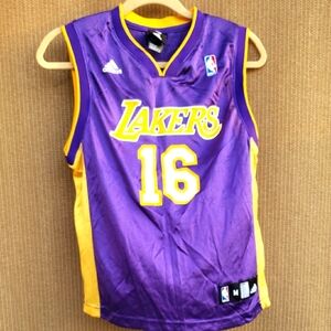 Adidas Gasol Kids Lakers Purple and Yellow Jersey